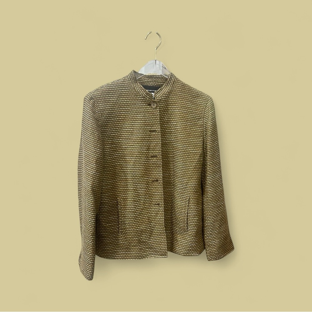 Jones New York Gold and Brown Women's Blazer size 8